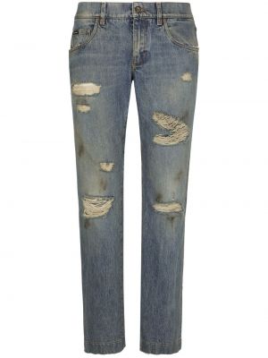 Jeans skinny déchirés slim Dolce & Gabbana bleu