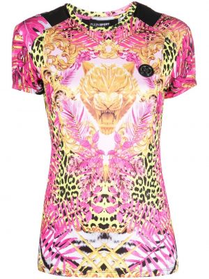 T-shirt mit print mit tiger streifen Plein Sport pink