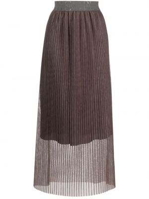 Brązowa długa spódnica plisowana Peserico