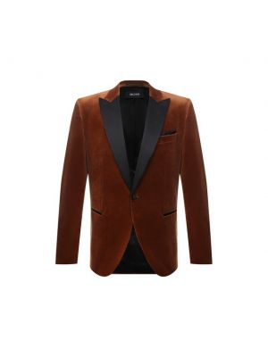 Хлопковый пиджак Boss, коричневый