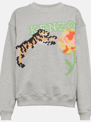 Sweatshirt aus baumwoll mit print Kenzo grau