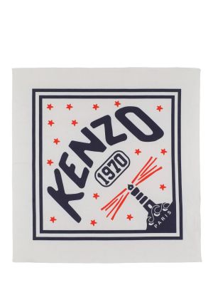Sciarpa di cotone Kenzo Paris bianco