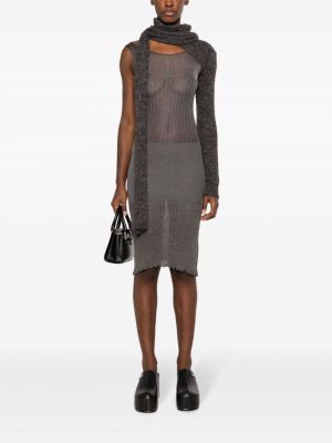 Sukienka wełniana asymetryczna Paloma Wool szara