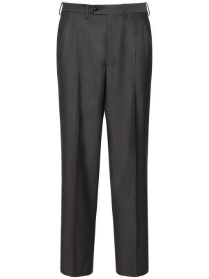 Vlněné klasické kalhoty Giorgio Armani šedé