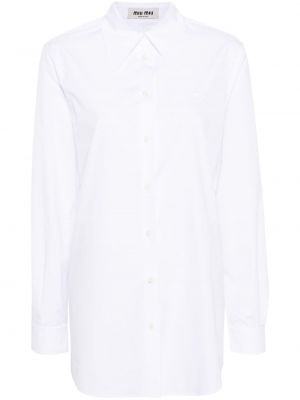 Βαμβακερό πουκάμισο Miu Miu λευκό