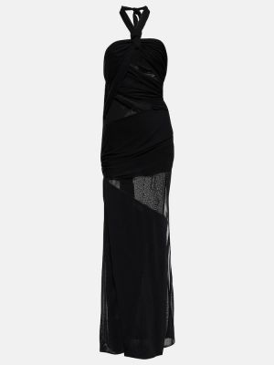 Przezroczysta sukienka długa Tom Ford czarna