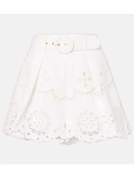 Linned shorts Zimmermann hvid