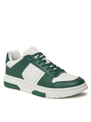 Δερμάτινα sneakers Tommy Jeans πράσινο