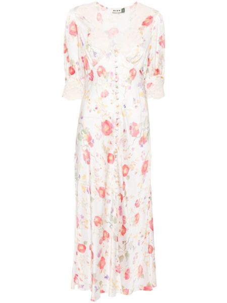 Robe droite à fleurs à imprimé Rixo blanc