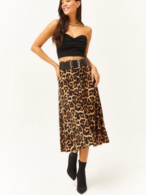 Леопардовая замшевая юбка Olalook