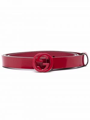 Cinturón con hebilla Gucci rojo