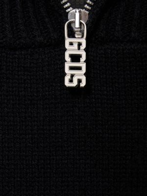 Vlnený sveter na zips Gcds čierna