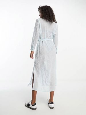 Платье миди с длинным рукавом Monki синее