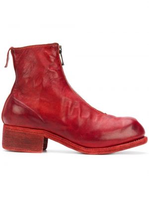 Ankle boots na zamek Guidi czerwone