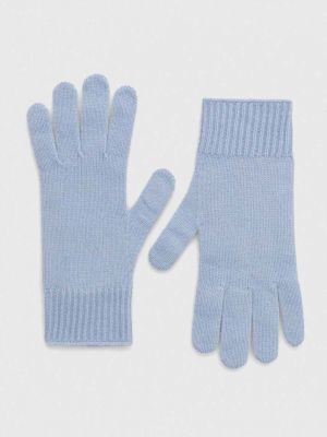 Rękawiczki z kaszmiru Weekend Max Mara niebieskie