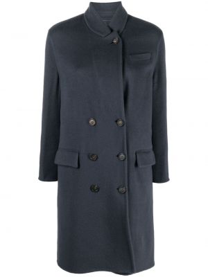 Kabát s knoflíky Brunello Cucinelli modrý