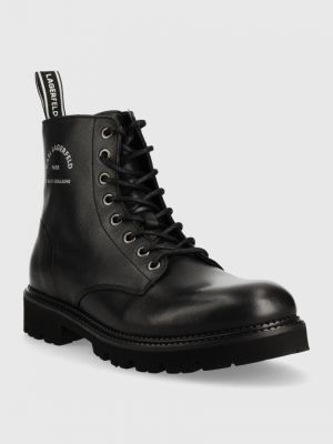 Черные кожаные ботинки Karl Lagerfeld