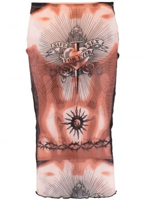 Puzdrová sukňa s potlačou Jean Paul Gaultier