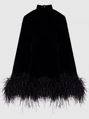 Оксамитова сукня міні з пір'ям Taller Marmo чорна