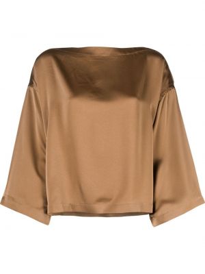 Satynowa bluzka Polo Ralph Lauren, brązowy
