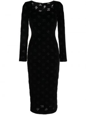 Pamut estélyi ruha nyomtatás Dolce & Gabbana fekete