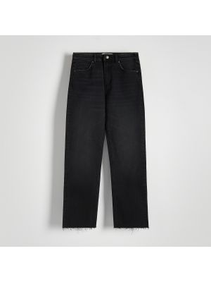 Straight fit džíny s vysokým pasem Reserved černé