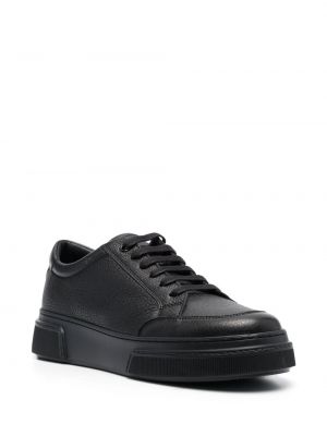 Sneakersy skórzane Giorgio Armani czarne