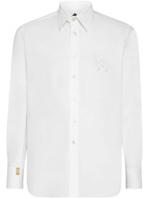 Bavlnená košeľa s výšivkou Billionaire biela