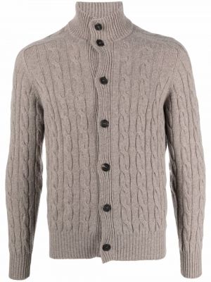 Dun strikkegenser med knapper med button down-krage Cruciani