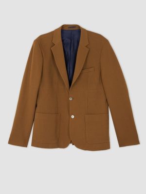 Приталенный пиджак Defacto коричневый