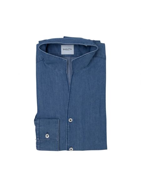 Koszula jeansowa slim fit Bagutta niebieska
