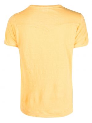 Lininis marškinėliai Massimo Alba geltona