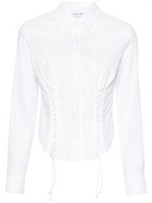 Βαμβακερό πουκάμισο Marine Serre λευκό