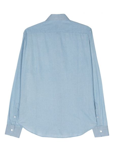 Klassische hemd aus baumwoll Fedeli blau