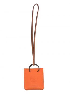 Kožená shopper kabelka Hermès oranžová