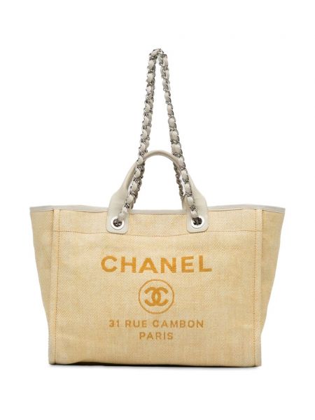 Taška na tašku Chanel Pre-owned žltá