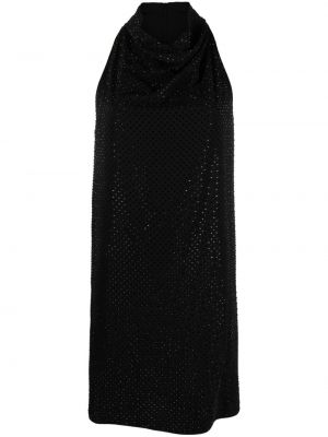 Krištáľové mini šaty P.a.r.o.s.h. čierna