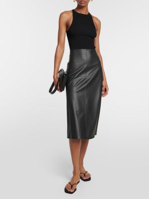 Midi sukňa s vysokým pásom Max Mara čierna