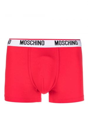 Bavlněné boxerky s potiskem Moschino červené