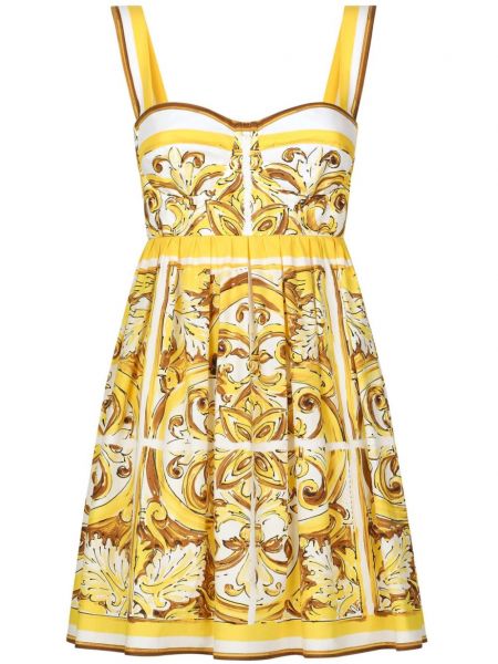 Βαμβακερή φόρεμα κορσέ με σχέδιο Dolce & Gabbana