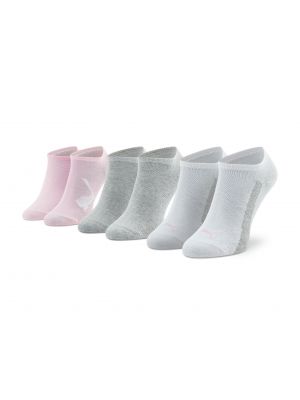 3 pár/csomag unisex rövid szárú zokni PUMA - 907960 04 /Grey - Rózsaszín