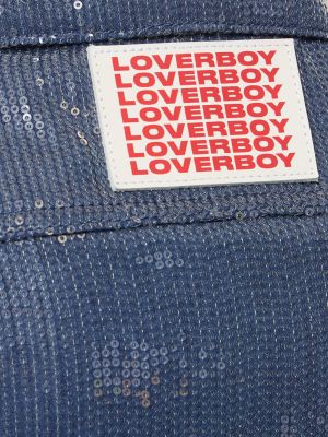 Kurtka jeansowa bawełniana z wiskozy Charles Jeffrey Loverboy niebieska