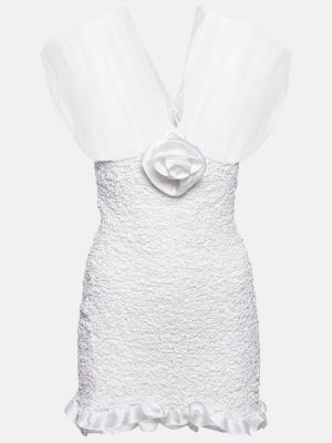 Mini robe en soie Alessandra Rich blanc