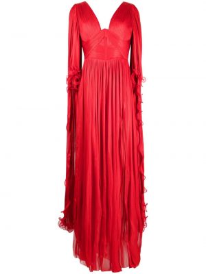 Drapované saténové koktejlové šaty Iris Von Arnim červené
