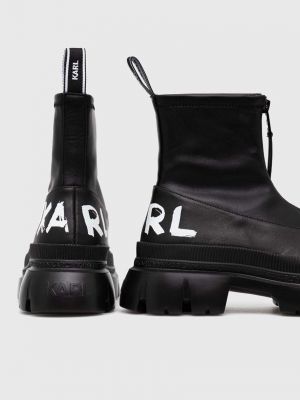 Kozačky na platformě Karl Lagerfeld černé