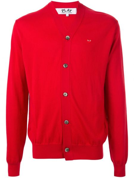 Cárdigan con bordado Comme Des Garçons Play rojo