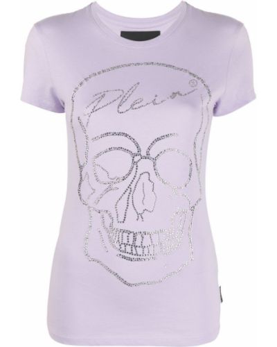 T-shirt en coton Philipp Plein violet