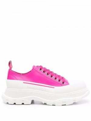 Sneakers με κορδόνια με δαντέλα chunky Alexander Mcqueen ροζ