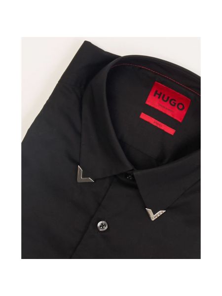 Koszula z długim rękawem slim fit Hugo czarna