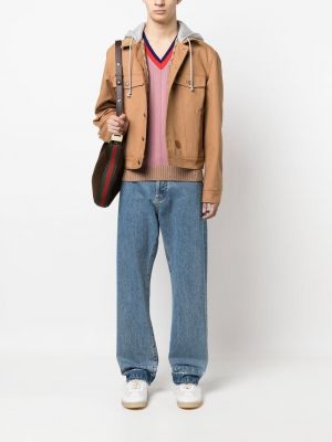 Jacke aus baumwoll mit kapuze Gucci braun